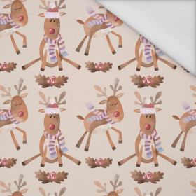 REINDEERS / OAK LEAVES (CHRISTMAS REINDEERS) - Waterproof woven fabric