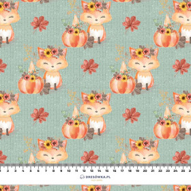 FOXES AND PUMPKINS pat. 2 / mint (FOXES AND PUMPKINS) - softshell