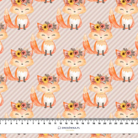 FOXES / diagonal stripes (FOXES AND PUMPKINS) - single jersey with elastane 