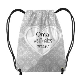 GYM BAG - OMA WEISS ALLES BESSER / damasco