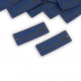 Einzelstück label - sewing machine 1,5x4 cm - dark blue