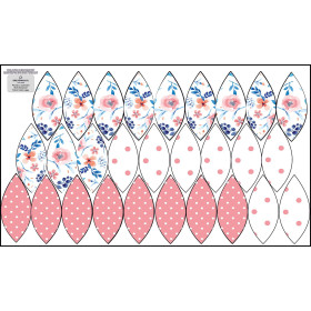 7 EASTER EGGS SEWING SET - PAINTED PEONIES / white