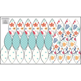 7 EASTER EGGS SEWING SET - COLORFUL FLOWERS / vanilla