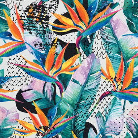 WATER-COLOR JUNGLE - Cotton woven fabric