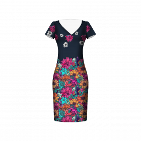 WATER-COLOR FLOWERS pat. 7 - dress panel Satin