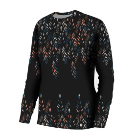 WOMEN'S SWEATSHIRT (HANA) BASIC - LEAVES PAT. 3 / BLACK - sewing set