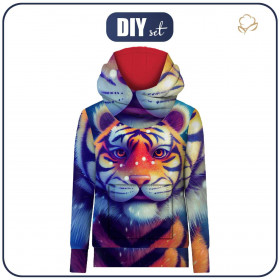 HYDROPHOBIC HOODIE UNISEX - ANIMATED TIGER - sewing set