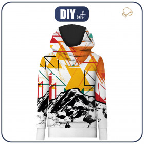 HYDROPHOBIC HOODIE UNISEX - MOUNTAINS / TRIANGLES - sewing set