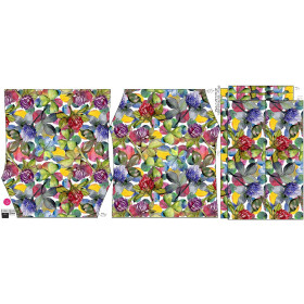 Bardot neckline blouse (SARA) - WATERCOLOR CLOVERS - sewing set