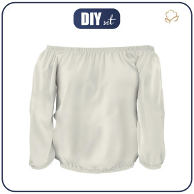 Bardot neckline blouse (SOFIA) - WHITE - sewing set
