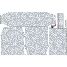 Bardot neckline blouse (VIKI) - WHITE LEAVES - sewing set