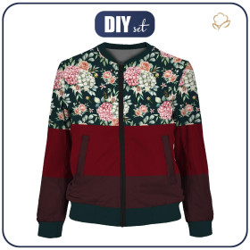 WOMEN’S BOMBER JACKET (KAMA) - Hydrangeas - sewing set