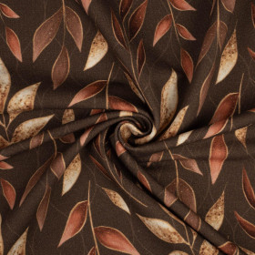 BROWN LEAVES - French terry with elastane 