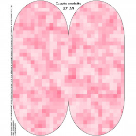 "Beanie" cap - PIXELS pat. 2 / pink / Choice of sizes