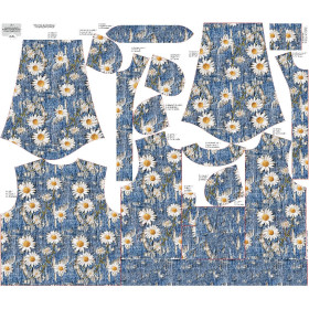 WOMEN’S BOMBER JACKET (KAMA) - DAISIES DENIM IMITATION PAT. 3 - sewing set