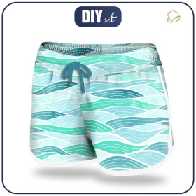 Women’s boardshorts - WAVES No. 2 / light blue - sewing set