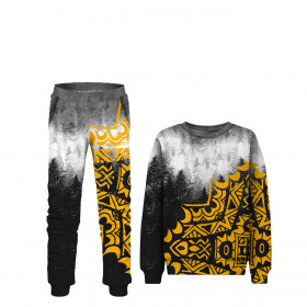 Children's tracksuit (MILAN) - MISTY MANDALA / FORREST OMBRE - sewing set