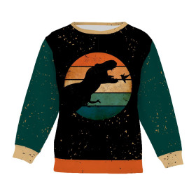 CHILDREN'S (NOE) SWEATSHIRT - TYRANNOSAURUS Pat. 2 / black - looped knit fabric with elastane ITY