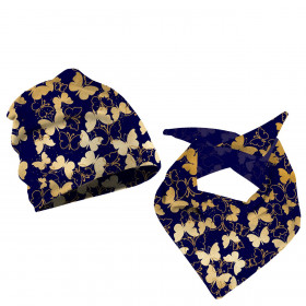 KID'S CAP AND SCARF (CLASSIC) - BUTTERFLIES / gold - sewing set