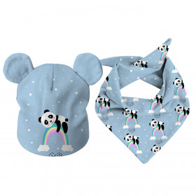 KID'S CAP AND SCARF (TEDDY) - PANDA ON A RAINBOW - sewing set