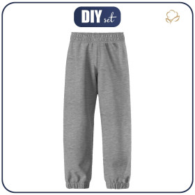 CHILDREN'S SOFTSHELL TROUSERS (YETI) - MELANGE LIGHT GRAY - sewing set