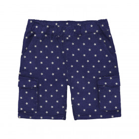 KID`S CARGO SHORTS - WHITE STARS / dark blue - sewing set