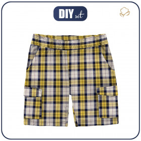 KID`S CARGO SHORTS - COLORFUL CHECK - sewing set