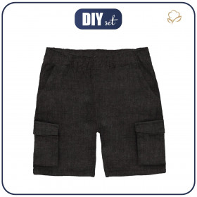 KID`S CARGO SHORTS - MELANGE GRAPHITE - sewing set