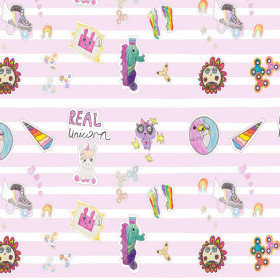 CHILDREN MIX / stripes white-pink - Cotton woven fabric