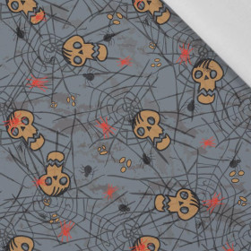 HALLOWEEN WEB SKULL - Cotton woven fabric