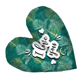 DECORATIVE PILLOW HEART - I love you / PALM LEAVES pat. 3