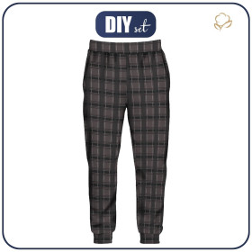 MEN'S JOGGERS (GREG) - CHECK / brown - sewing set M