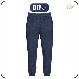 MEN'S JOGGERS (GREG) - MELANGE NAVY - sewing set