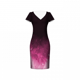 SPECKS (fuchsia) / black - dress panel Satin