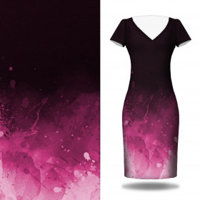 SPECKS (fuchsia) / black - dress panel Satin