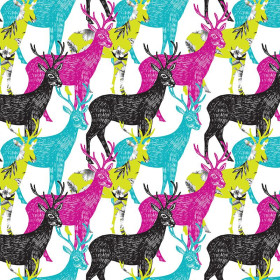 COLORFUL DEERS - Cotton woven fabric