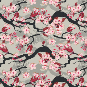 CHERRY BLOSSOM - Cotton woven fabric