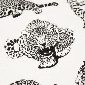 LEOPARDS / white - looped knit fabric
