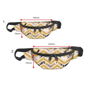HIP BAG - FLOWER BOUQUET  pat. 4 (gold) / Choice of sizes