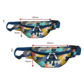 HIP BAG - CAMOUFLAGE COLORFUL pat. 2 / Choice of sizes