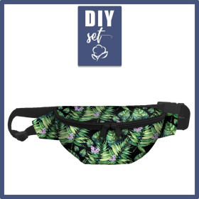 HIP BAG - MINI LEAVES AND INSECTS PAT. 4 (TROPICAL NATURE) / black / Choice of sizes