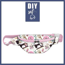 HIP BAG - RETRO SEWING MACHINES pat. 1 / white / Choice of sizes