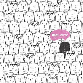 OOPS ERROR / pink - white - Cotton woven fabric