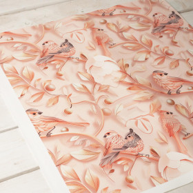 PINK BIRDS (46 cm x 50 cm) - thick pressed leatherette