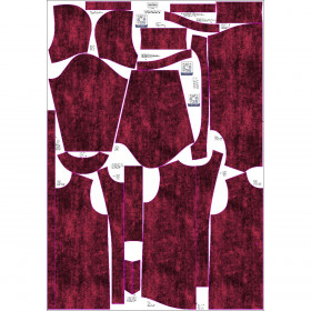 WOMEN'S PARKA (ANNA) - MELANGE / viva magenta - sewing set