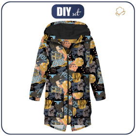 MEN'S PARKA (TOM) - GRAFFITI ORANGES / black - sewing set