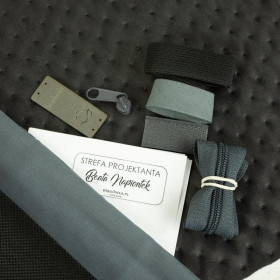 YOGI pencil case - DARK GREY / dotted velour