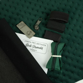 YOGI pencil case - BOTTLED GREEN / dotted velour