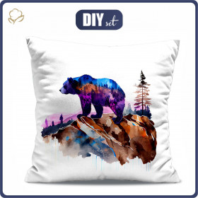 PILLOW 45X45 - BEAR ON A ROCK - sewing set