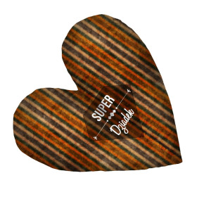 DECORATIVE PILLOW HEART -  SUPER DZIADEK / AUTUMN STRIPES